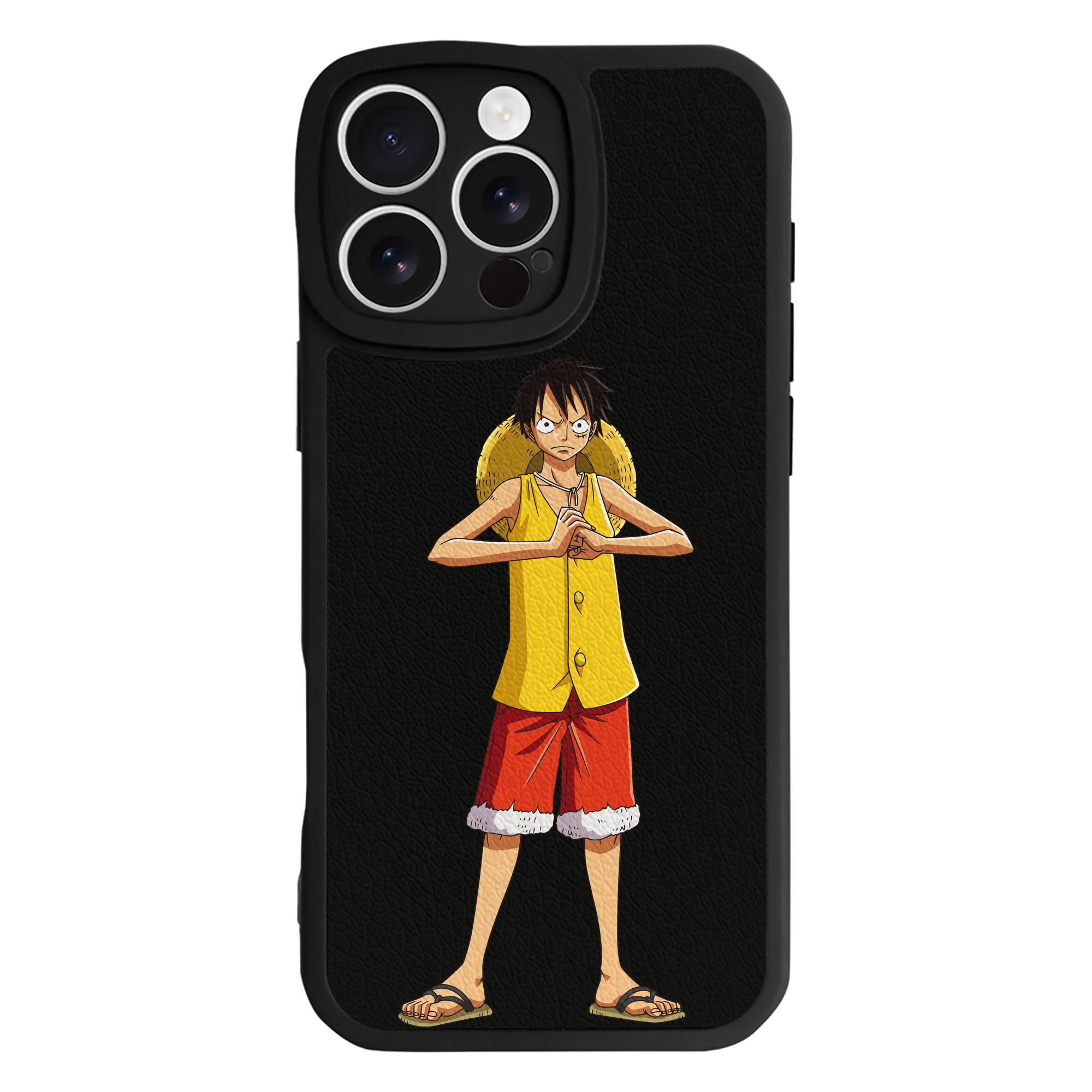 （画像用） ワンピース モンキー・D・ルフィ ONE PIECE Monkey D. Luffy 【iPhone 16シリーズ対応】シリコンスマホケース（レザー調） 材質：シリコン